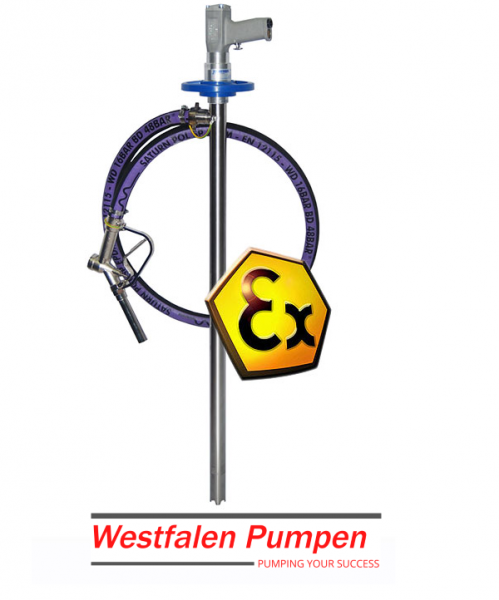 JP-AIR-2 ATEX Fasspumpen-Set Edelstahl 600 Watt Ø 41 mm für Fasspumpen