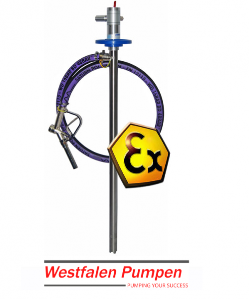 JP-AIR-1 ATEX Fasspumpen-Set Edelstahl 300 Watt Ø 41 mm für Fasspumpen